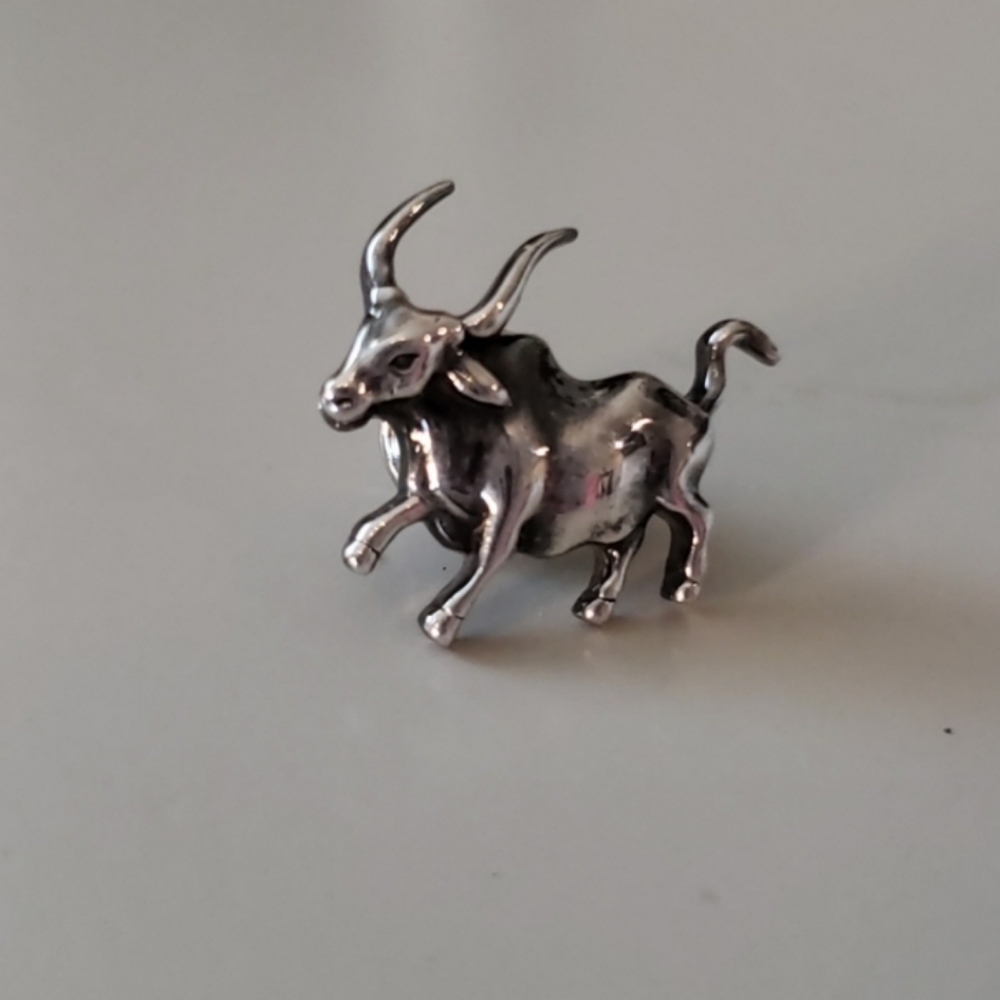 John Hardy Bull Sterling Silver Tie clip hat pin